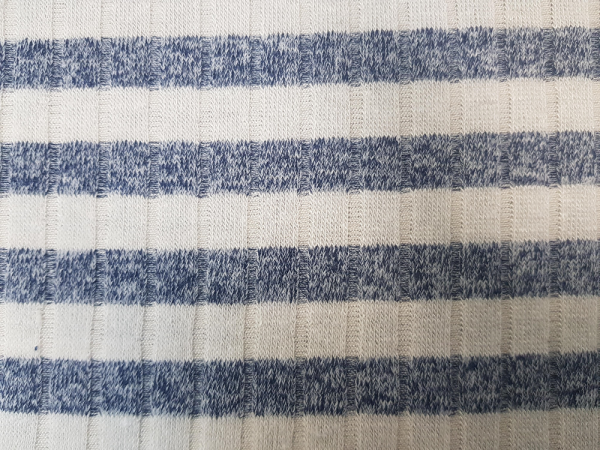 Strickstoff blau weiss gestreift Streifen Rippstrick